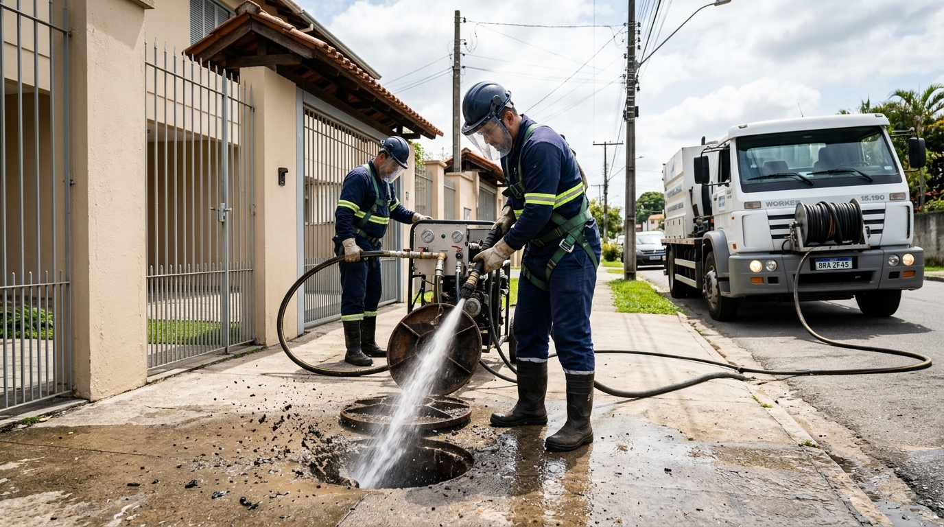 Limpeza de Tubulação com Hidrojato em Guarulhos‑SP